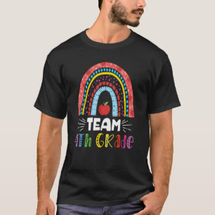 4th Grade Cute Rainbow Team Kinder Squad Back To S T-Shirt