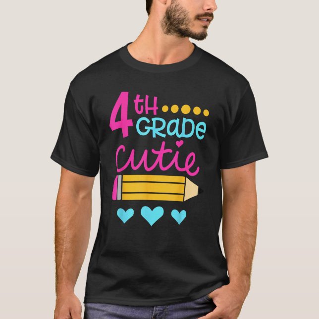 4th Grade Cutie First Day of School Back to School T-Shirt (Front)