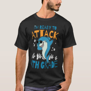 4th Grade Dabbing Shark Boys Teacher Fourth Back t T-Shirt