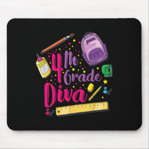 4th Grade Diva First Day Of School Girl Clothes Gi Mouse Mat