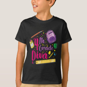 4th Grade Diva First Day Of School Girl Clothes Gi T-Shirt