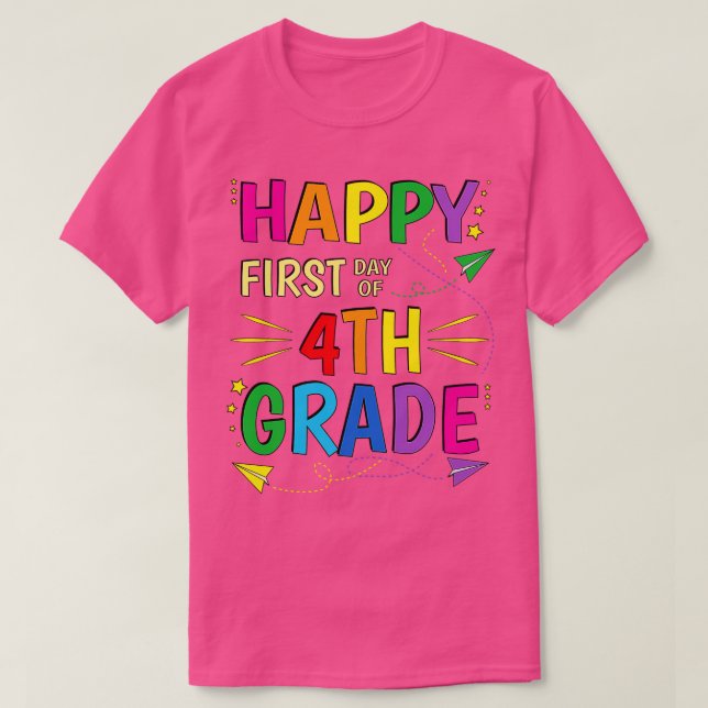 4th Grade Fourth Back to School T-Shirt (Design Front)