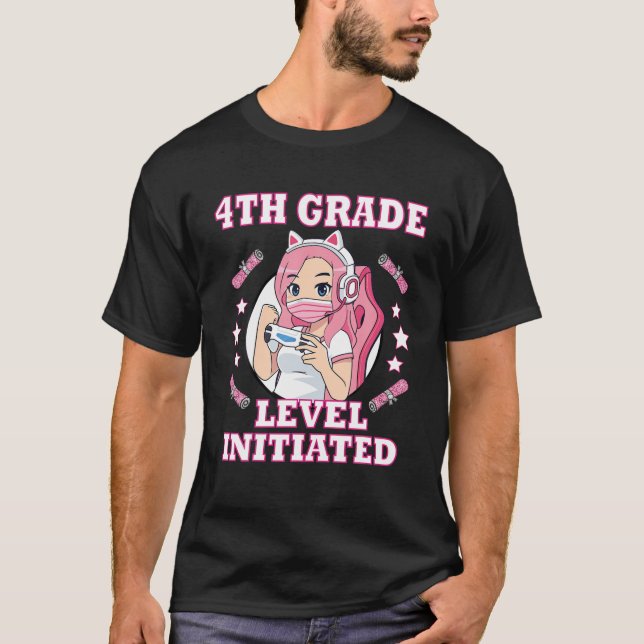 4Th Grade Funny Gamer Girl Back To School Level In T-Shirt (Front)