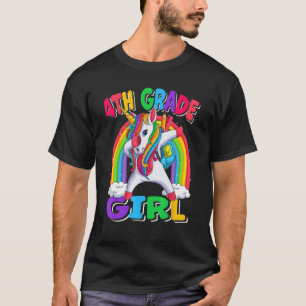 4th Grade Girl Dabbing Unicorn Back to School Kids T-Shirt