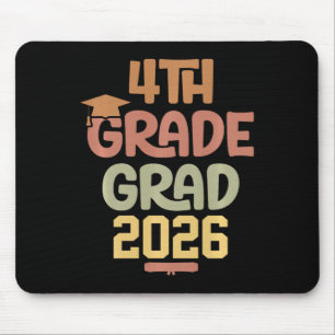 4th Grade Grad Cl Of 2026 Graduation Bold Cosy Col Mouse Mat