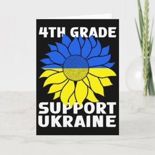 4th Grade Graduate Support Ukraine Ukrainian Flag Card
