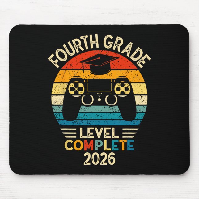 4th Grade Graduation 2026 Level Complete Gamer  Mouse Mat (Front)