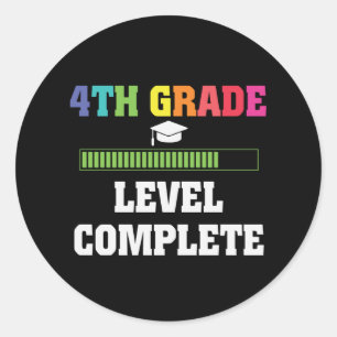 4th Grade Graduation Level Complete Student Gift Classic Round Sticker