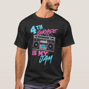 4th Grade Is My Jam Vintage 80s Boombox Teacher St T-Shirt