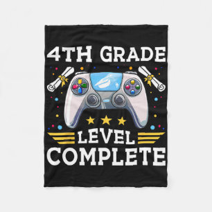 4th Grade Level Complete Gamer Cl Of 2025 Graduati Fleece Blanket
