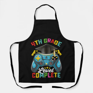 4th Grade Level Complete Graduation Gaming Gamer Apron