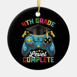 4th Grade Level Complete Graduation Gaming Gamer Ceramic Tree Decoration