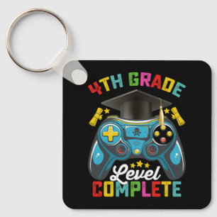 4th Grade Level Complete Graduation Gaming Gamer Key Ring