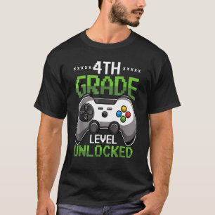 4th Grade Level Unlocked Back To School Video Game T-Shirt