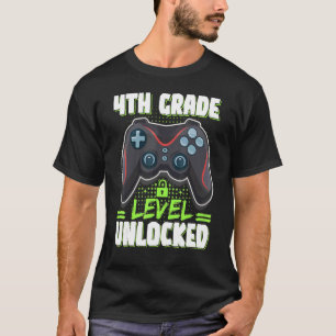 4th Grade Level Unlocked First Day Of School Video T-Shirt