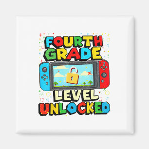 4th Grade Level Unlocked Funny Gamer Boys Back To Magnet