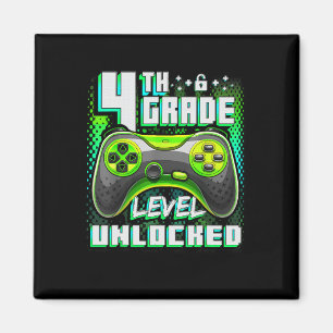 4th Grade Level Unlocked Funny Gamer Boys Ck To Sc Magnet