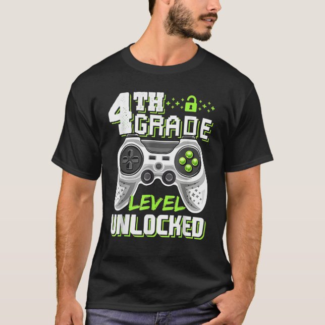 4th Grade Level Unlocked Game On 4th Grade Back To T-Shirt (Front)