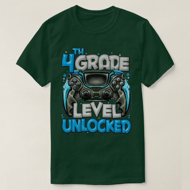 4th Grade Level Unlocked Game On 4th Grade Back To T-Shirt (Design Front)