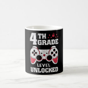4th Grade Level Unlocked Gamer Back To School Kids Coffee Mug