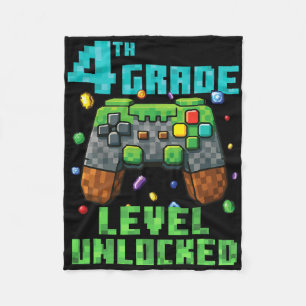 4th Grade Level Unlocked Gamer Controller Back To Fleece Blanket