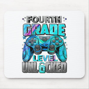 4th Grade Level Unlocked Gaming Gamer Boys Back To Mouse Mat