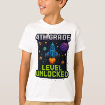 4th Grade Level Unlocked T-Shirt – Pixel Space Gal