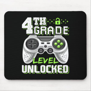 4th Grade Level Unlocked Video Game Back To School Mouse Mat