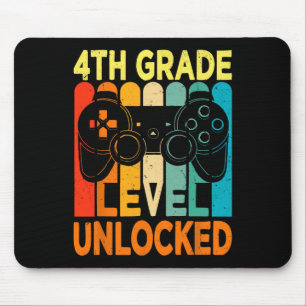 4th Grade Level Unlocked Video Game Back To School Mouse Mat