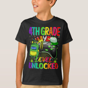 4th Grade Level Unlocked Video Game Back to School T-Shirt