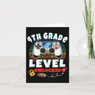4th Grade Level Unlocked Video Game Byck To School Card