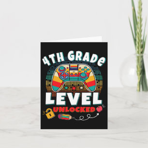 4th Grade Level Unlocked Video Game Byck To School Card