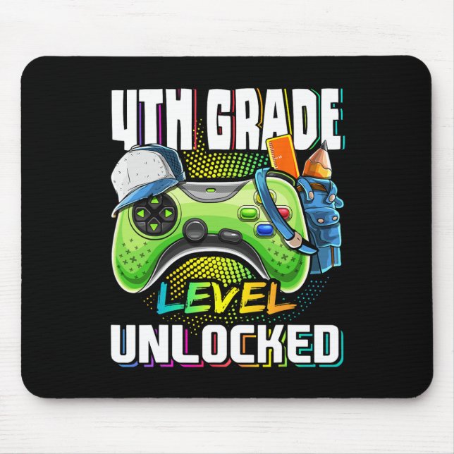 4th Grade Level Unlocked Video Game Ck To School B Mouse Mat (Front)