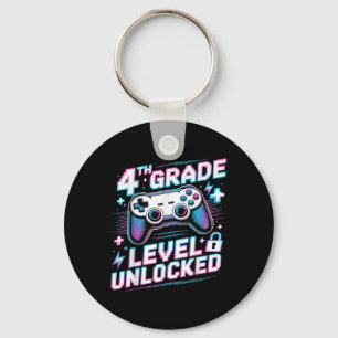 4th Grade Level Unlocked Video Game First Day Boy Key Ring