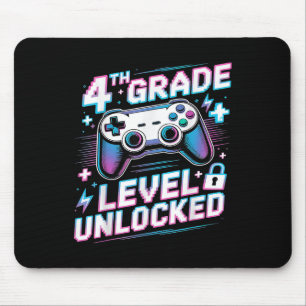 4th Grade Level Unlocked Video Game First Day Boy Mouse Mat