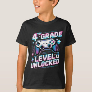 4th Grade Level Unlocked Video Game First Day Boy T-Shirt