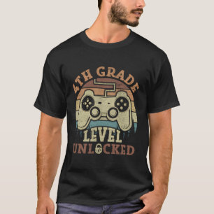 4Th Grade Level Unlocked Video Gamer Back To Schoo T-Shirt