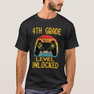 4th Grade Level Unlocked Video Gamer Back To Schoo T-Shirt