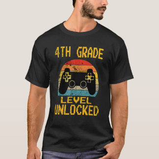 4th Grade Level Unlocked Video Gamer Back To Schoo T-Shirt