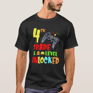 4th Grade Level Unlocked Video Games Back To Schoo T-Shirt