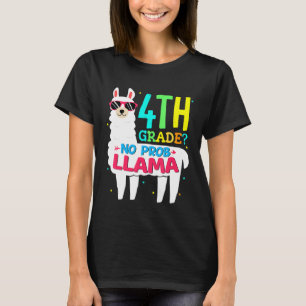 4th Grade Llama Back to First Day School No Prob 1 T-Shirt