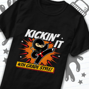 4th Grade Ninja Kick First Day Back To School T-Shirt
