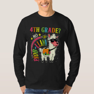 4th Grade No Prob Llama Back To School First Day T-Shirt