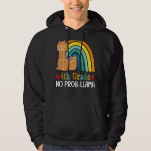 4th Grade No Prob Llama Fourth Grade Team Teacher Hoodie