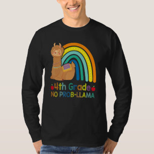4th Grade No Prob Llama Fourth Grade Team Teacher T-Shirt