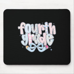 4th Grade Preppy Coquette Bow Girly Back To School Mouse Mat