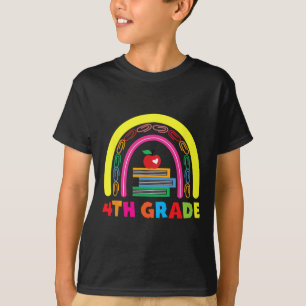 4th Grade Rainbow Apple Back To School Kids Teache T-Shirt