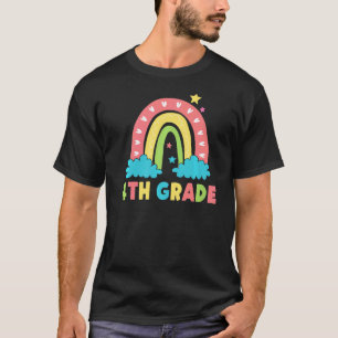 4th Grade Rainbow Girl Boys Teacher Hello 4th Grad T-Shirt