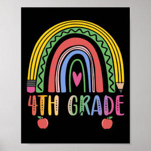 4th Grade Rainbow Teacher Team Fourth Grade Squad Poster
