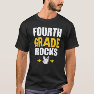 4th Grade Rocks Back To School Music Teacher Stud T-Shirt